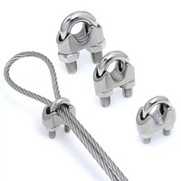 Clip de câble en acier inoxydable AISI304/316 de 3-25 mm, hautement poli, forgé à froid, avec boulon en U, pour connexions de câbles, ligne de sécurité