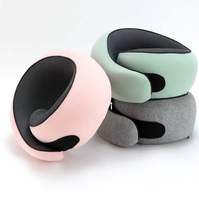 Oreiller de voyage portable et amovible en mousse à mémoire de forme en U pour le cou, idéal pour l'extérieur et l'avion