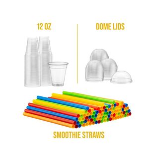 Usine personnalisé en <span class=keywords><strong>plastique</strong></span> épaissi Transparent jetable thé au lait clair PET PP tasse avec couvercles fermés dôme - Product Image 4
