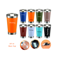 Boisson froide pour animaux de compagnie 20oz papier à bulle personnalisé Portable droit 12/20oz salade d'avoine tasse Mason avec cuillère suspendue