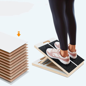 Barella a zeppa obliqua in <span class=keywords><strong>legno</strong></span> per squat, mobilizzazione della caviglia, attrezzatura per il Fitness portatile, bilanciamento del tallone - Product Image 4