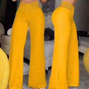 <span class=keywords><strong>Pantalon</strong></span> décontracté taille haute ajouré pour <span class=keywords><strong>femme</strong></span>, coupe droite et ample, jambe large, collection été 2026 - Product Image 5