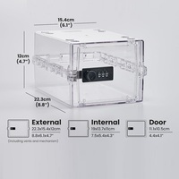 Boîte de sécurité de bureau flottante à serrure à combinaison, en plastique transparent lavable, moderne et personnalisée par le fabricant, pour médicaments