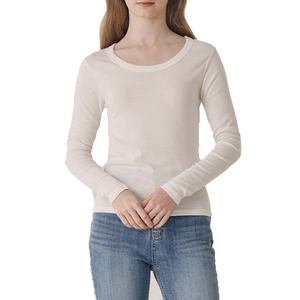 Camiseta Ecológica de Manga Larga, Certificada GOTS, Algodón Orgánico, Color Liso, para Mujer, Teñido sin Químicos, Producción Sostenible, Ecológica - Product Image 1