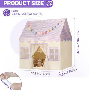 Nueva Carpa de Juego Infantil para Interiores, Diseño a Cuadros Morados, Casa de Juegos para Niñas Pequeñas, Juguetes para Niños - Product Image 6