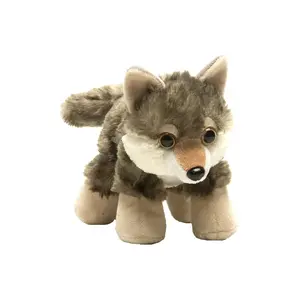 Peluche loup gris 18cm, merchandising personnalisé - Product Image 1