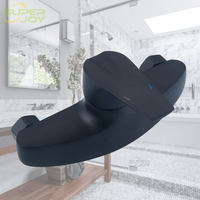 Ensemble de robinetterie de douche personnalisé pour hôtel, finition chrome noir poli, mitigeur pluie à monter sur le plan, 1 poignée, kit de douche en zinc