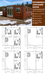 Готовый расширяемый контейнерный дом 20/40 футов, сборный дом-вилла с 2, 3, 4, 5 спальнями, роскошный портативный дом, портативная каса - Product Image 2