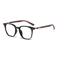 Gafas Fotocromáticas Anti-Luz Azul de Moda para Hombre, Montura Cuadrada, Patillas con Diseño de Madera, Estilo Moderno y Personalizado