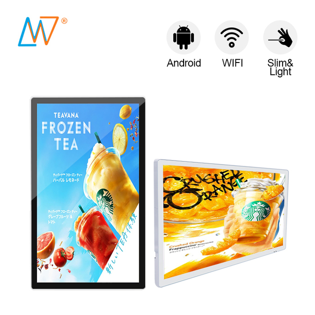 7/24 Using Ultra Slim Android CMS Software LCD Ads Player 32 Inch Digital Signage for Supermarket