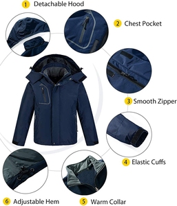 Men's Outdoor Winter Warm <strong>3</strong> <strong>in</strong> <strong>1</strong> Ski PU Coating <strong>Waterproof</strong> Water Resistant Hooded Snow <strong>Jacket</strong> - Product Image 5