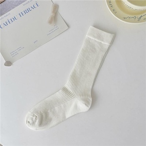 Nhật Bản Phong Cách Mùa Hè Mỏng Xếp Chồng Vớ Ins Ngọt Ngào Rắn Màu Dọc Dải Vớ Thịt Giữa Ống Vớ Cho Cô Gái - Product Image 6