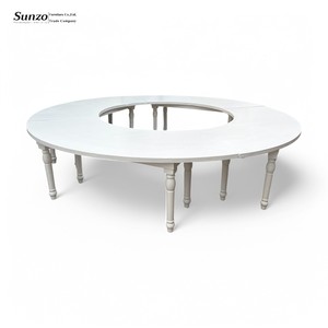 Elegante tavolo a serpentina in legno di pino con Design curvo per ristoranti all'aperto Boutique hotel esclusivi eventi di trasformazione dello spazio - Product Image 3