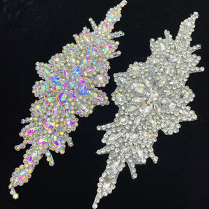 PE001 gümrük parlak el yapımı gelin kristal aplikler elmas suni elmaslı yama elbise için - Product Image 1