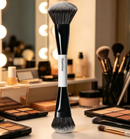 Pinceau Fond de Teint Professionnel Double Tête Grande Taille Personnalisé Végan Luxe – Offre Spéciale Usine – Outil Cosmétique à Poils Doux pour Estomper