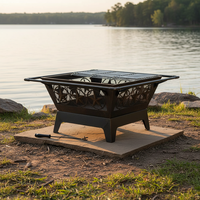 Foyer carré antique avec gril pour barbecue Grill Camping Fire Pit BBQ Grill