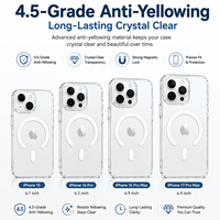 Coque de téléphone antichoc magnétique transparente anti-jaunissement de niveau 4.5, anti-traces de doigts, fine, en TPU+PC rigide pour la série