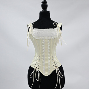 <b>Women</b> Vintage Pure Color <b>Corset</b> Top Front Lace up Renaissance Vest Camisole Solid Color Bustier - Product Image 4