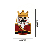 Patch de Noël Le Roi Casse-Noisette certifié OEKO-TEX, broderie couronne, appliqué couleur personnalisée, à coudre, fournisseur en gros pour Noël