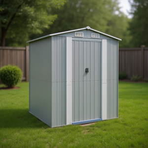 Caseta de Jardín de Acero Galvanizado Gris Claro 75.6x75.2x87.8 Pulgadas, Solución de Almacenamiento - Product Image 2