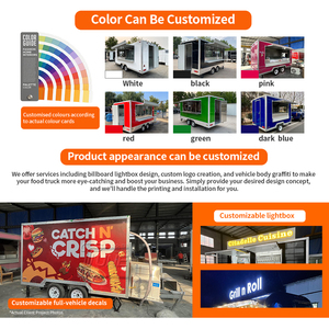 Nuevo camión personalizado <span class=keywords><strong>de</strong></span> remolque <span class=keywords><strong>de</strong></span> comida rápida rosa para <span class=keywords><strong>alquiler</strong></span> <span class=keywords><strong>de</strong></span> helados <span class=keywords><strong>de</strong></span> Catering con dos ventanas para servir totalmente equipada - Product Image 4