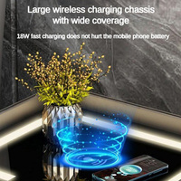 Nouvelle conception de meubles de chambre à coucher, prix de gros, table de chevet durable avec charge sans fil, table de chevet intelligente moderne avec tiroirs