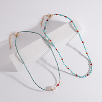 Nouveau chaud Imitation perle accessoires Zircon pendentif à breloques Turquoise perlé femmes mode bijoux colliers