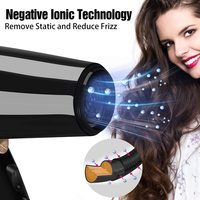 Sèche-cheveux électrique CONFU avec moteur DC, fonction air froid, concentrateur, buse en plastique, pour salon et usage domestique, hôtels, prise UK