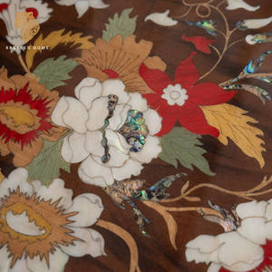 โต๊ะกาแฟทรงกลมขนาดใหญ่โต๊ะไม้มะฮอกกานีหรูหราคลาสสิกโต๊ะข้างสำหรับห้องนั่งเล่นวิลล่า - Product Image 4