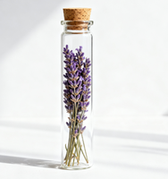 Vente en gros de flacons tubes à essai en verre borosilicaté pour huiles essentielles, capacités 30ml et 100ml, transparents, avec bouchon à vis tubulaire et surface givrée soyeuse