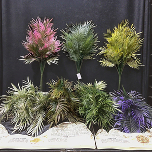 Haute qualité plusieurs fourchettes feuilles de palmier artificielles verdure plantes tropicales et de la jungle fleurs artificielles décoration de mariage - Product Image 2