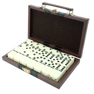 Ensemble de <span class=keywords><strong>dominos</strong></span> professionnels en cuir, double 6, personnalisé, 28 pièces, pour jeux vidéo - Product Image 2