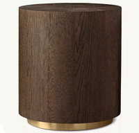 Table console ronde MACHINO, style américain moderne, en bois massif, pour salon, petit canapé, usage en villa ou hôtel
