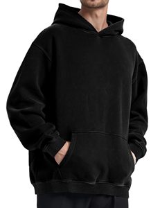 Sweat-shirt à capuche zippé pour homme, coupe classique, couleur unie, effet délavé, design brodé 3D, collection automne - Product Image 4