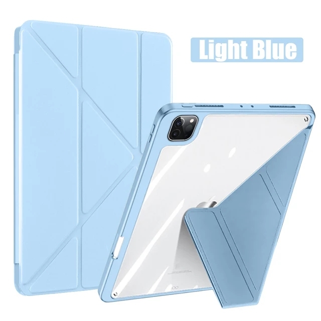 For iPad Pro 11 Inch 2024 Acrylic TPU Y-fold Multifunctional Protective Case for iPad Air 5 4 Mini 6 8th 7th 10.2 10.5 Cover