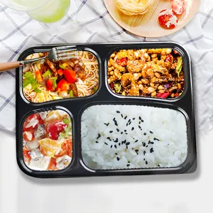 Pp takeaway pacote de comida de plástico descartável caixa de almoço bento para refeição
