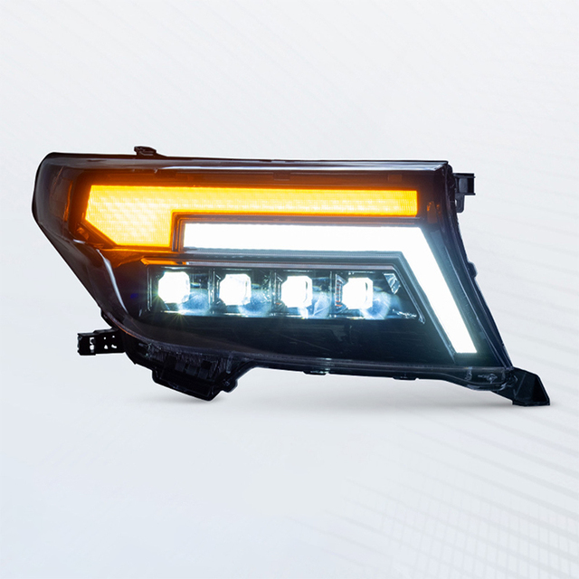4 Projector LED Headlight Assembly for Toyota Land Cruiser LC200 2012-2015 Dynamic Sequential Turn Signal DRL Startup Animation