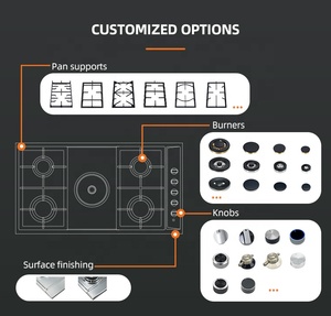 Table de cuisson intégrée 2 brûleurs <span class=keywords><strong>gaz</strong></span> et 2 brûleurs électriques en acier inoxydable, plaque de cuisson électrique et <span class=keywords><strong>gaz</strong></span> pour usage domestique, appareil électroménager - Product Image 2