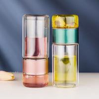 M thé bouteille d'eau haute verre borosilicate Double couche thé eau tasse infuseur gobelet verres bouteille d'eau avec filtre à thé