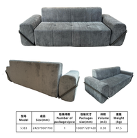 Einfach zu Verstauendes Konvertierbares Gepolstertes Breites Sofa in Hellbraunem Samt, Modernes Luxuriöses Klappbares Sofa mit Edelstahlgestell