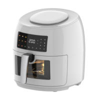 Friteuse à air intelligente commerciale 8L 1800W avec minuterie numérique, démarrage différé, sans huile, chauffage rapide, économie d'énergie, en acier inoxydable