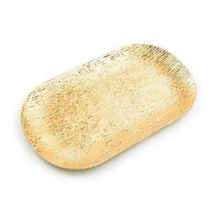 ถาดพลาสติกทรงวงรี 43X25.5 สูง 3 ซม. สีทอง - Product Image 1