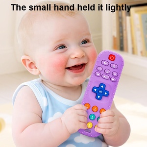 Juguete de dentición para masticar de silicona para bebés, palo de dentición antisucción de silicona de grado alimenticio, juguete calmante con forma de Control remoto, juguete mordedor - Product Image 5