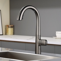Robinet de cuisine KMIA DK-093R moderne mural, double flexible, extractible, eau froide et chaude, en cuivre brossé or rose, télescopique et rotatif