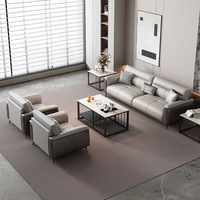 Bureau canapé Table basse combinaison ensemble Simple moderne réunion affaires réception lumière luxe italien cuir pierre bois massif