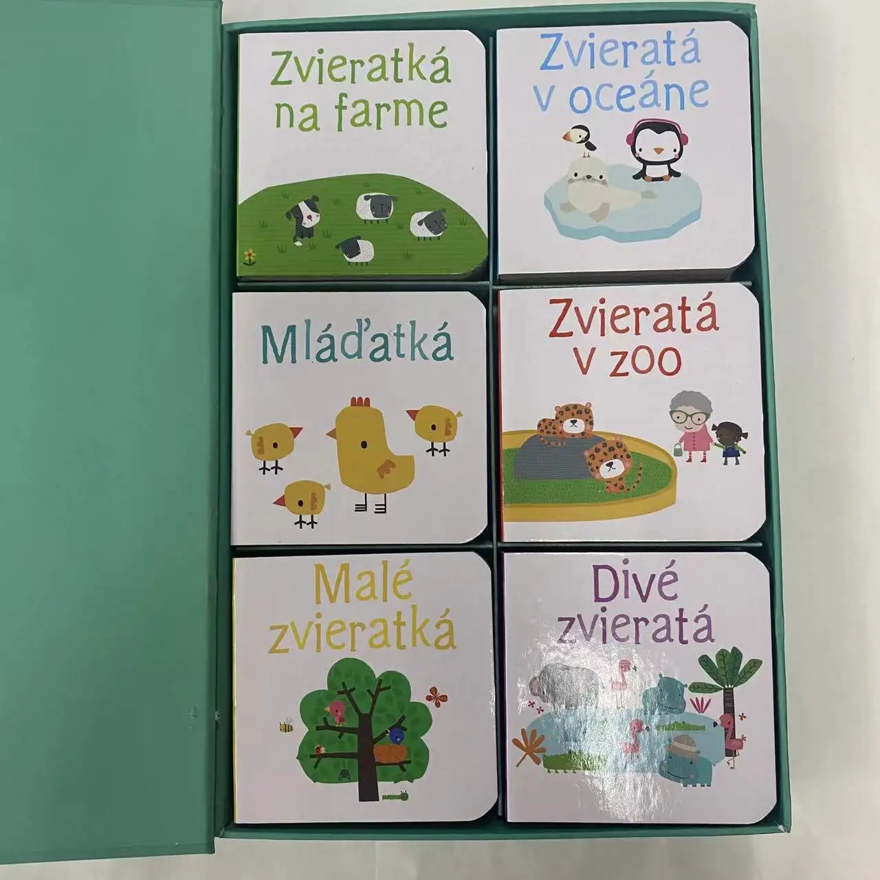 Kinder Mini Board Boek Pocket Board Book Box Set(Set Van 6 Stuks), Kleurrijk Board Boek Voor Kinderen Leren