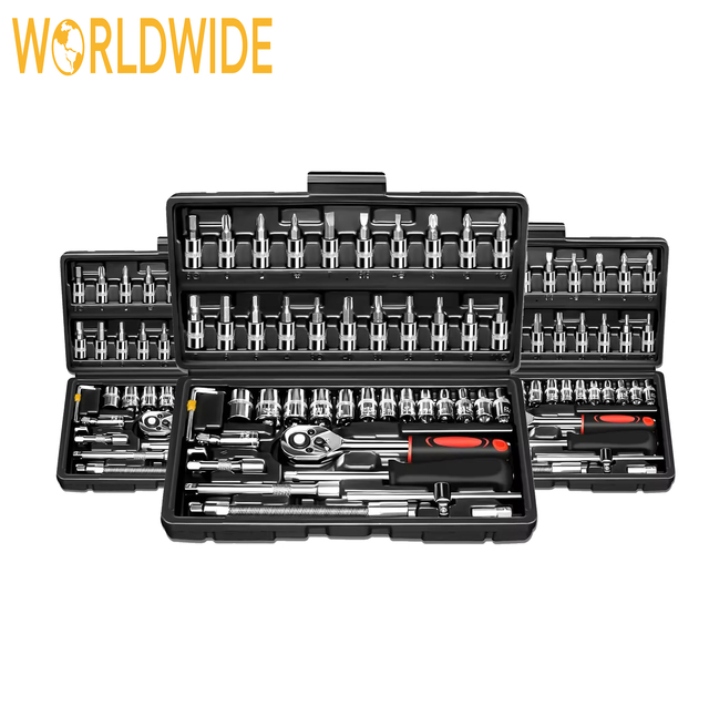 46pcs 1/4 Inch Drive Metric Extension Bar Auto Repairing Household Bit Socket Set Combination Tool Customized OEM Support