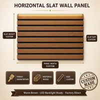 Panneau mural en bois à lattes horizontales pour tête de lit de chambre à coucher, taille personnalisée, OEM