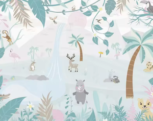 Papier peint mural 3D personnalisé, motif naturel, bonne affinité, jardin secret, cerf <span class=keywords><strong>sika</strong></span>, flamant rose, hippopotame, décoration murale - Product Image 2