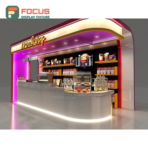 Comptoir de service commercial pour café, finition panneau blanc, zone de présentation de bouteilles de sirop, comptoir de café commercial - Product Image 1